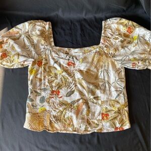 H&M Linen Blend Top - with a beautiful pattern